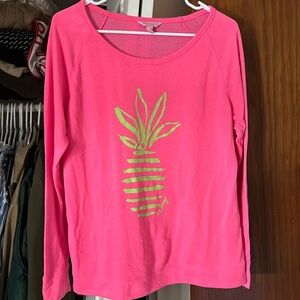Lilly Pulitzer Sandy Pullover in Tiki Pink Striped Pineapple, hard to find
